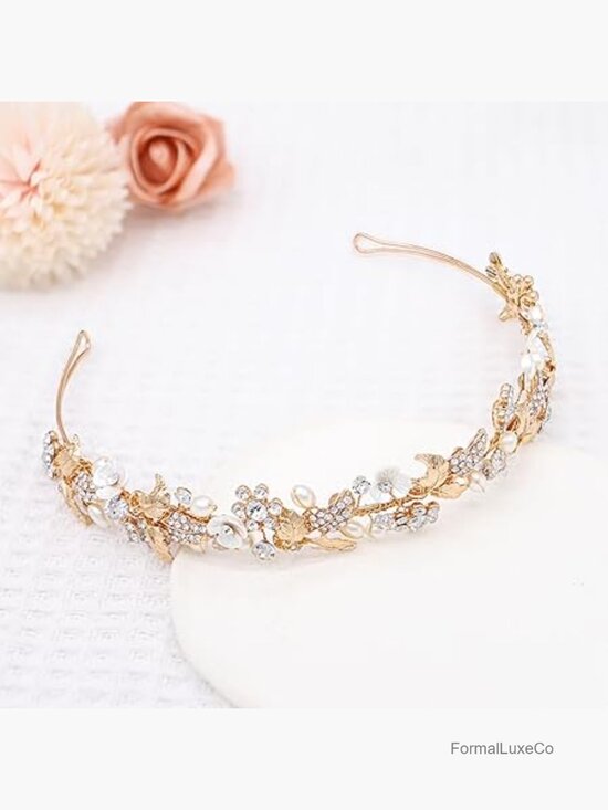 Handmade Crystal Rhinestone Bridal Headband Pearl Wedding Hair Accessory main image 4